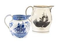 A Liverpool Black Transfer-Decorated Creamware Jug