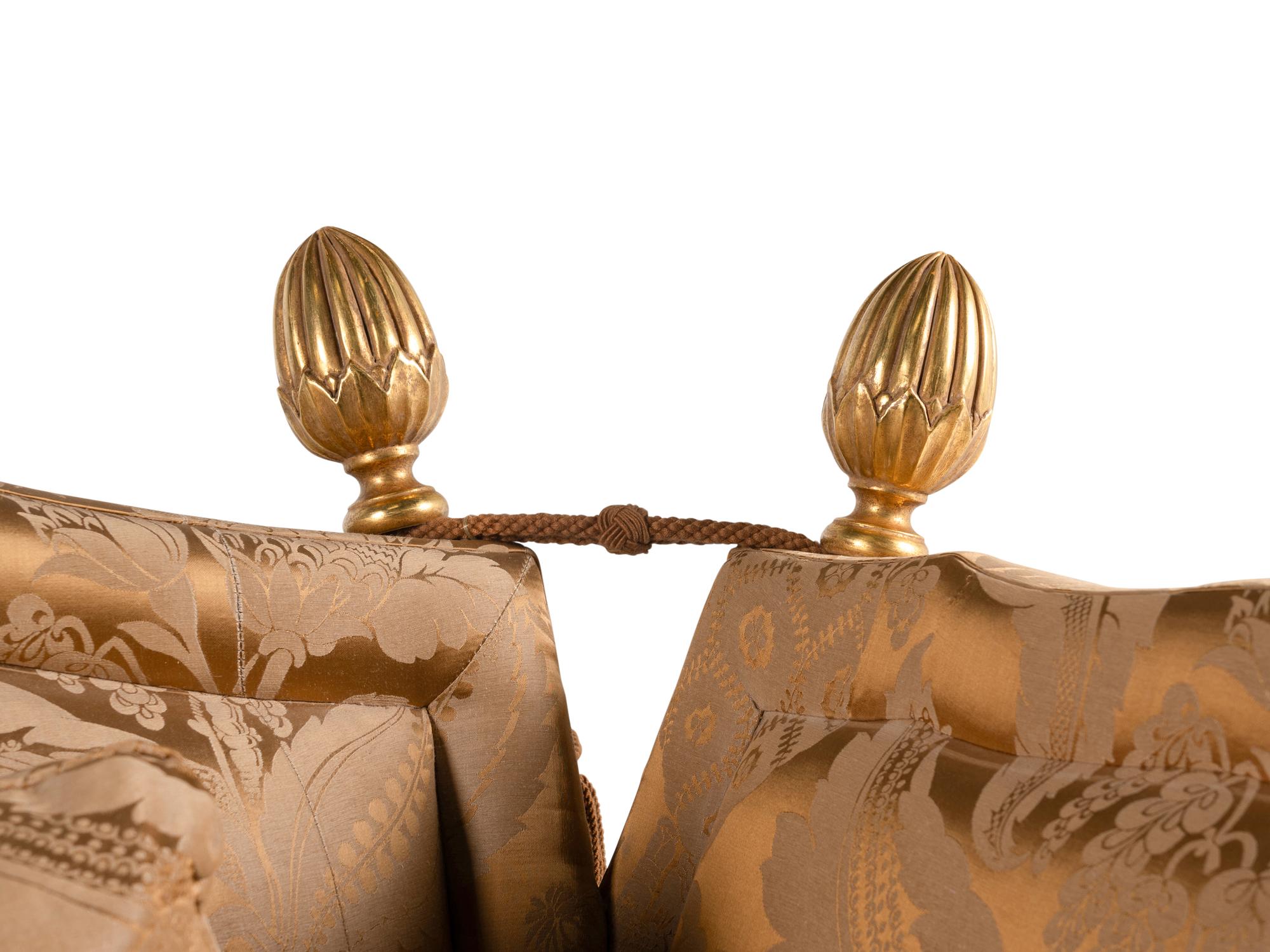 A Damask-Upholstered Knole Sofa