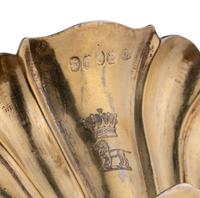A Pair of George IV Silver-Gilt Shell Form Master Salts