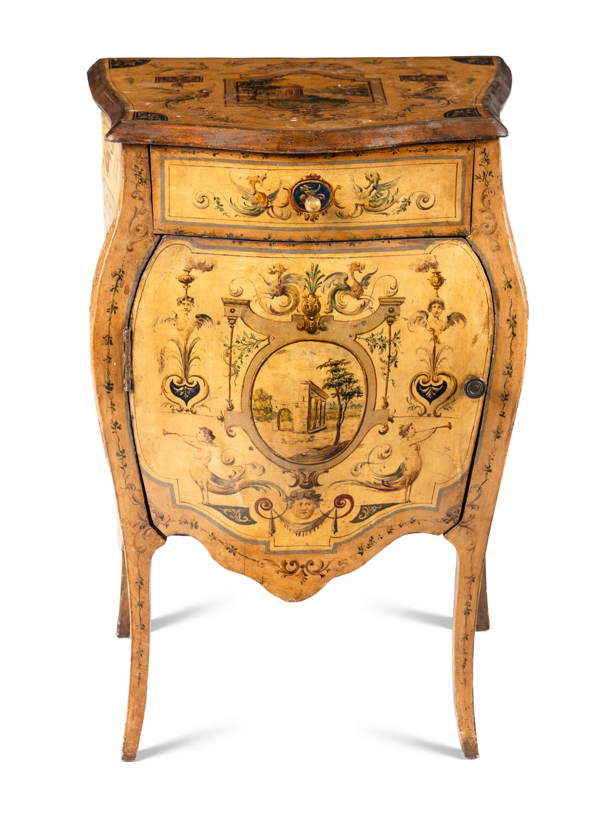 An Italian Neoclassical Painted Commodino