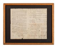 [POSTAL HISTORY]. PICKERING, Timothy (1745-1829). Document twice signed ("Timothy Pickering") for Levi PEASE (1740-1824), as Postmaster General. N,p., 4 September 1794.