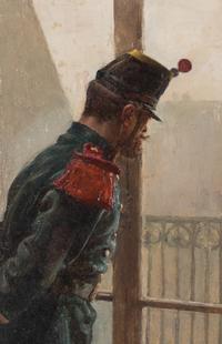 Soldier Gazing Out of a Window , 1887