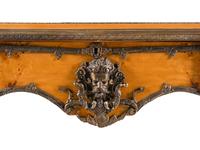 A Louis XV Style Gilt Metal Mounted Burlwood Bureau Plat
