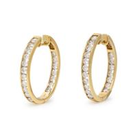 UPDATE CATALOGING - DIAMOND AND YELLOW GOLD HOOP EARRINGS