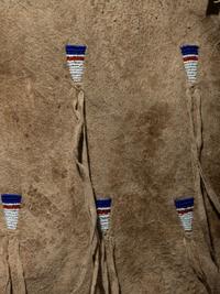 Sioux Girl's Beaded Hide Dress, Leggings, and Moccasins