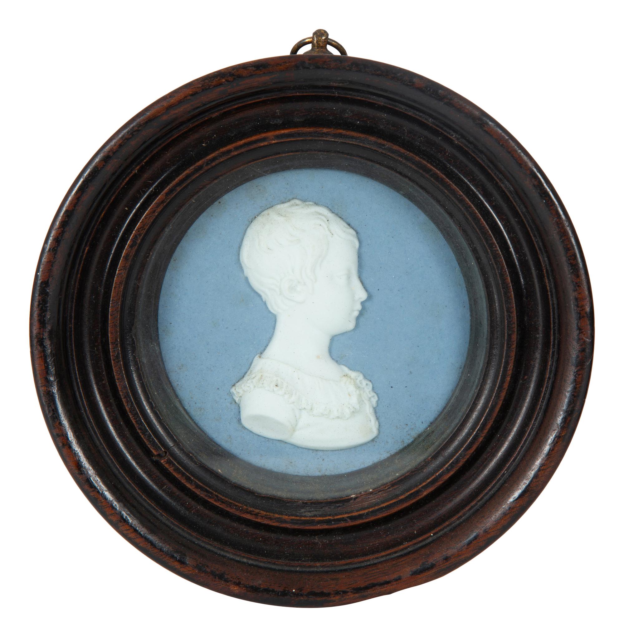 A Pair of Sevres Blue Jasper Porcelain Portrait Roundels — FRANCE, 19TH CENTURY