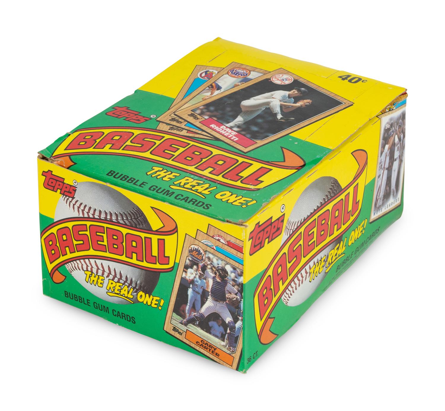 A Group of 38 Case Fresh Wax Boxes of 1987 Topps Baseball Cards