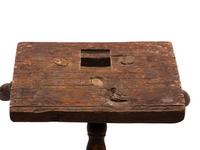 [AMERICANA]. 4 items fashioned in wood, incl. canteens & a footstool. Ca 18th-19th century.