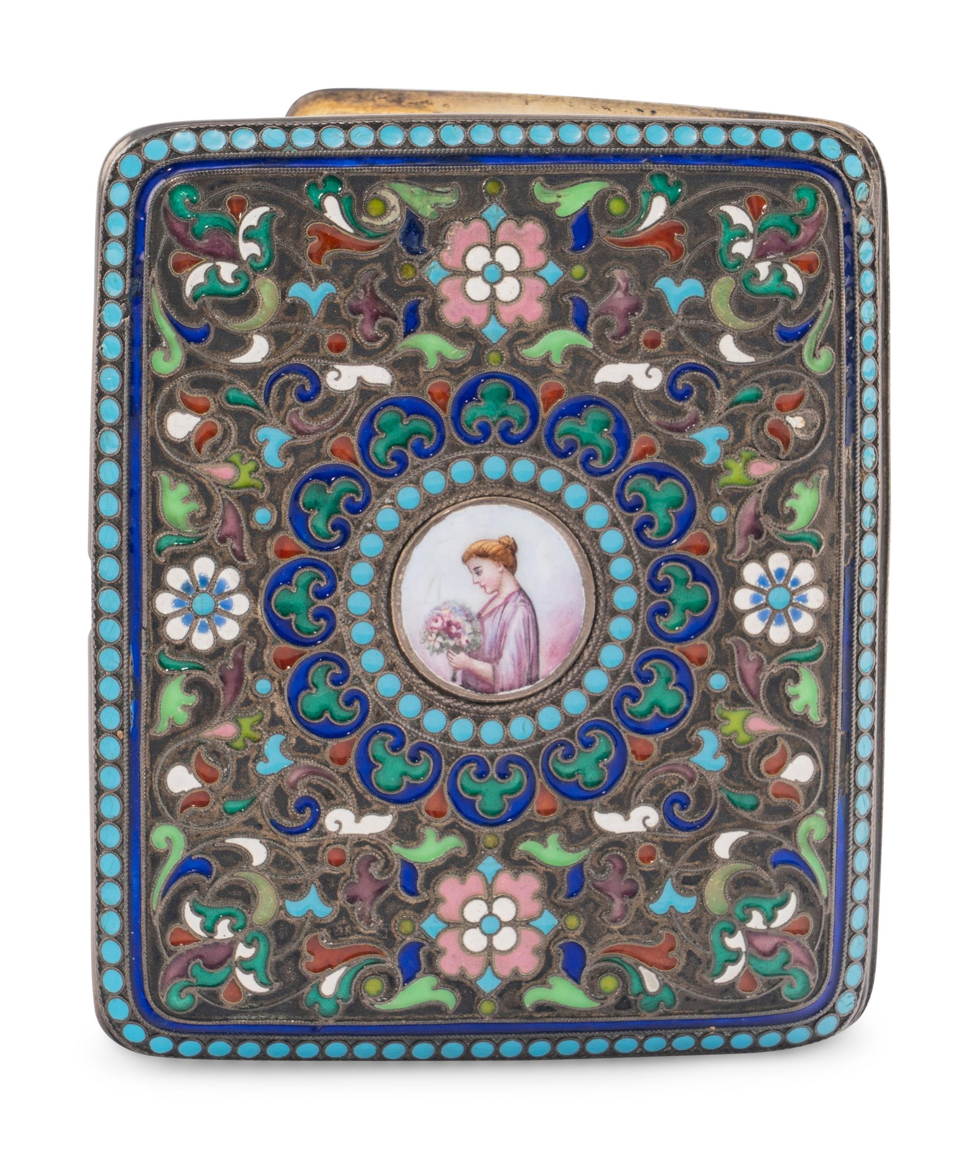 A Russian Enamel Cigarette Case