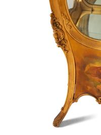 A Louis XV Style Giltwood Vernis Martin Vitrine Cabinet