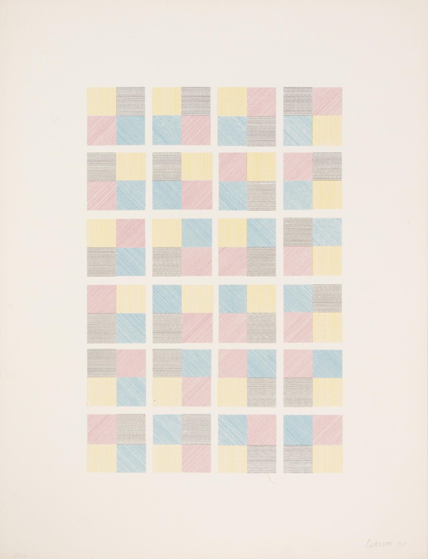 Serial System Using Lines and Color (set of five screenprints with cover sheet)