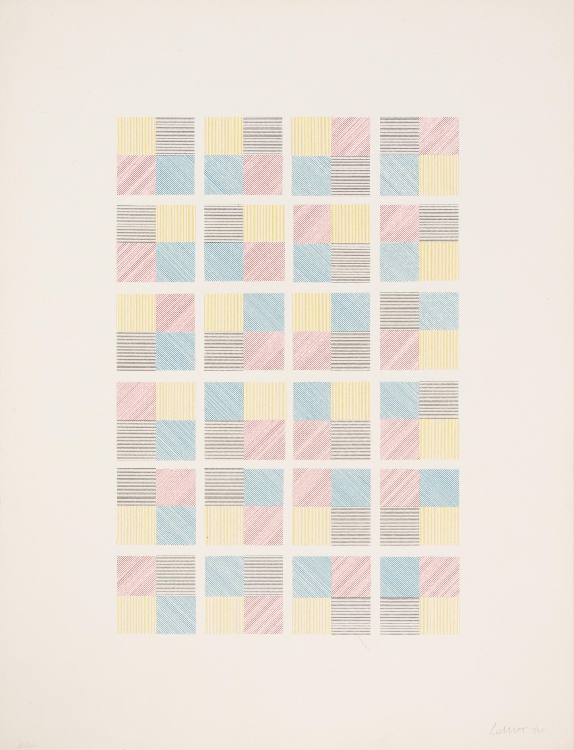 Serial System Using Lines and Color (set of five screenprints with cover sheet)