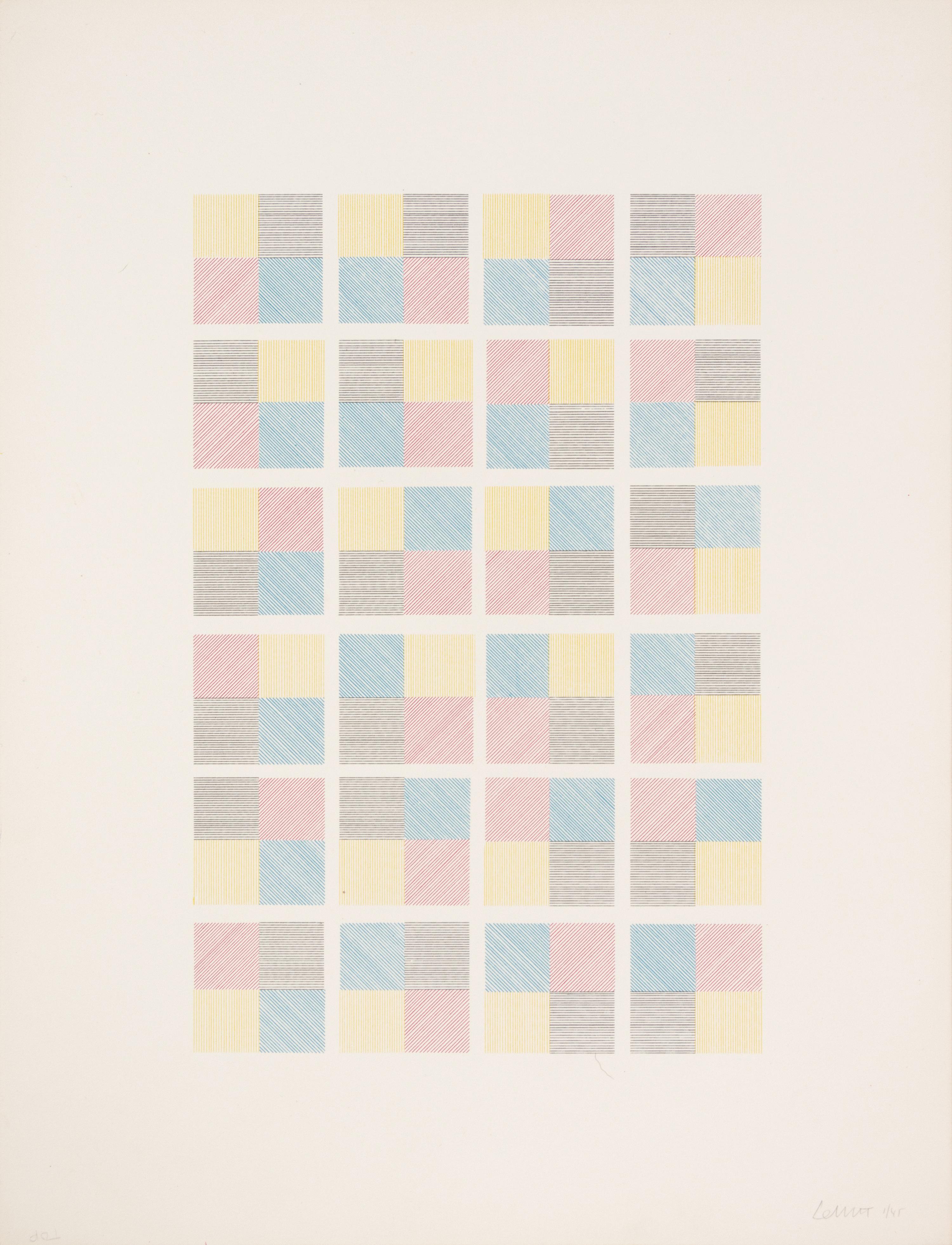 Serial System Using Lines and Color (set of five screenprints with cover sheet)