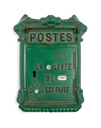 A French Painted Cast Iron Mailbox