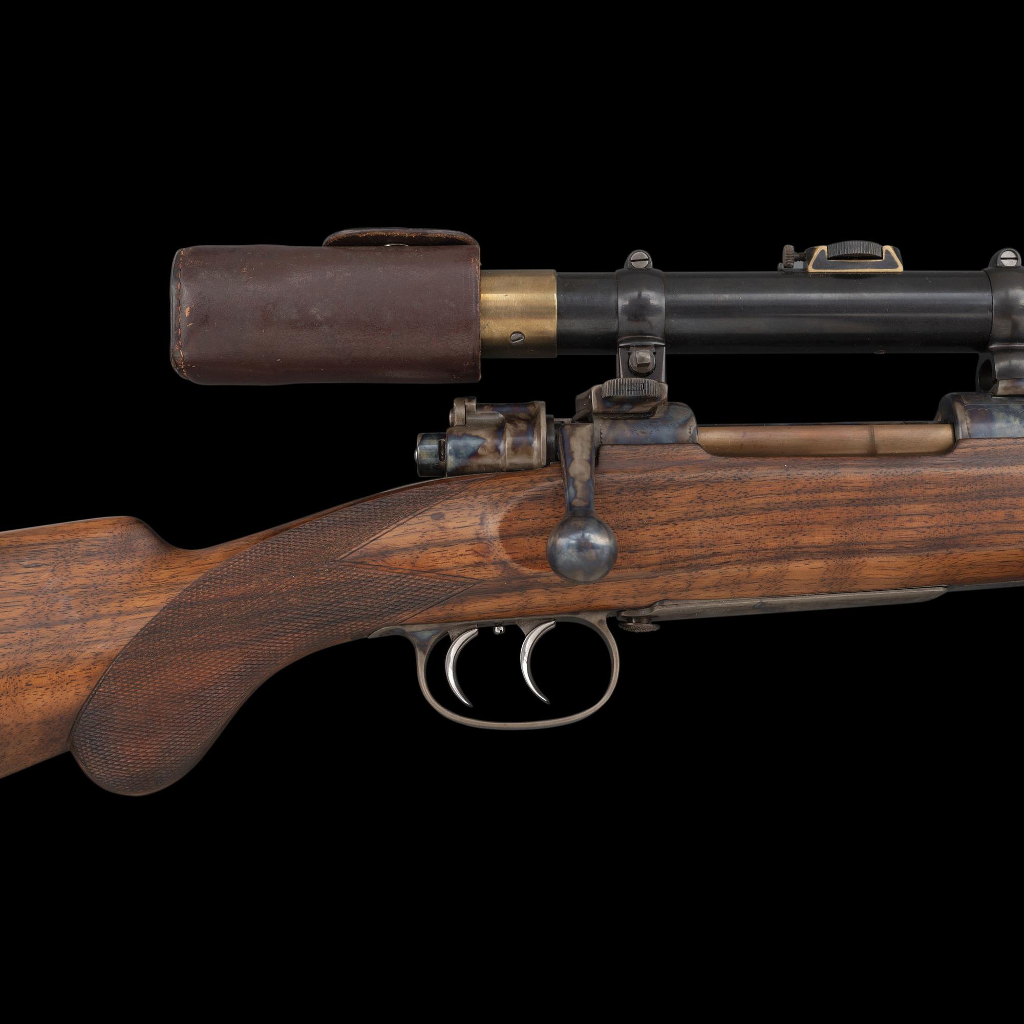 *Restored E. Schmidt & Habermann Custom 98 Mauser Rifle with D.S.T. Claw Mount and Case Colored Receiver