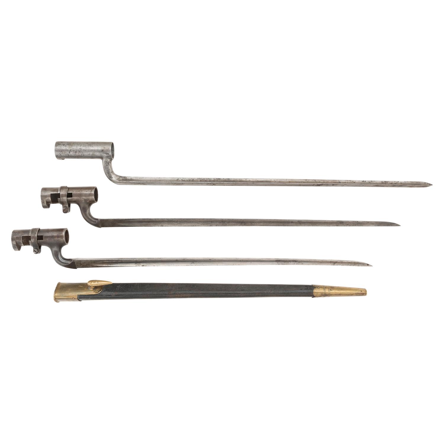 Lot of Three Civil War Import Socket Bayonets Including: British P1853 and Austrian M1838