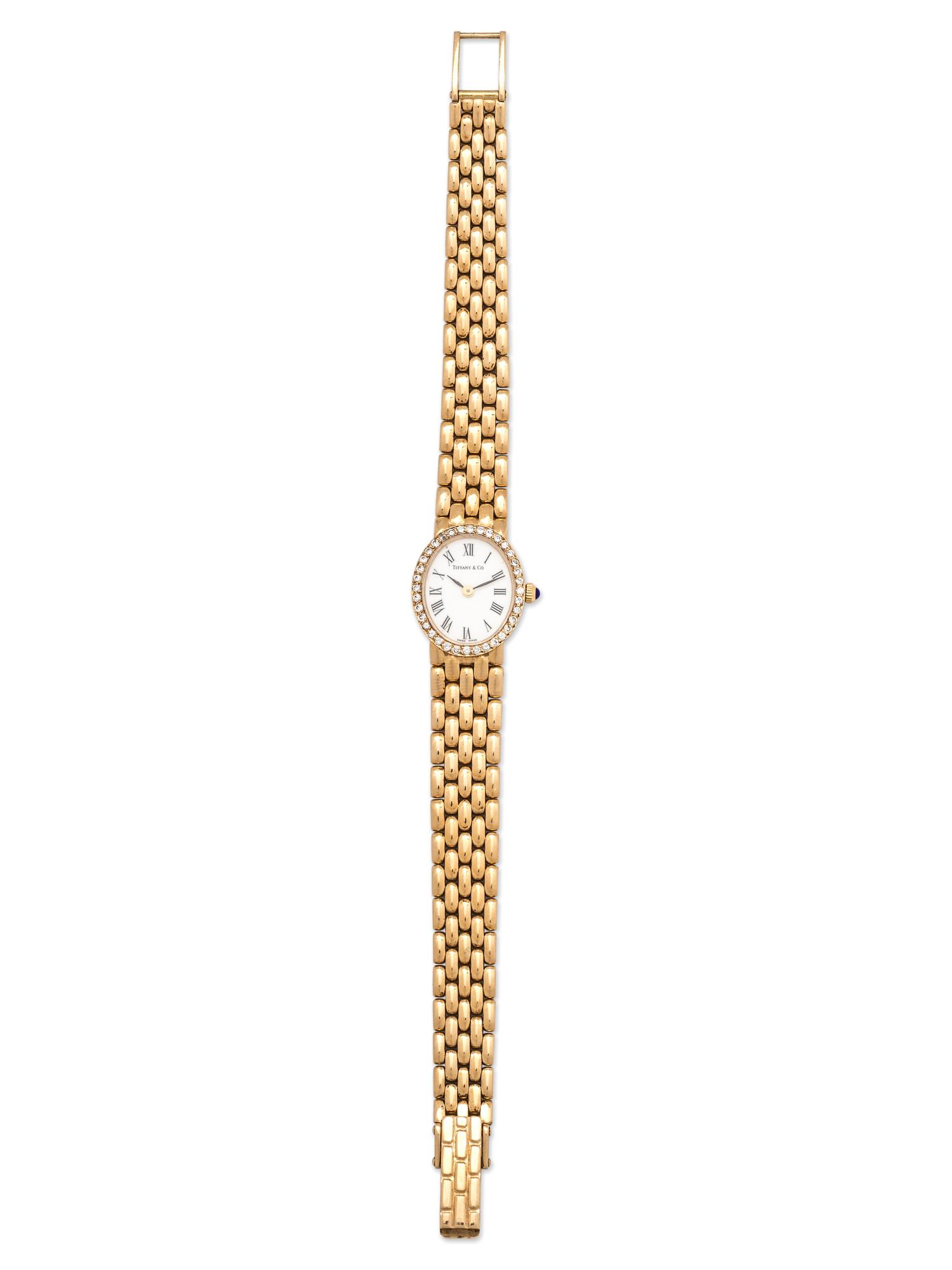 TIFFANY & CO., 14K YELLOW GOLD AND DIAMOND WRISTWATCH