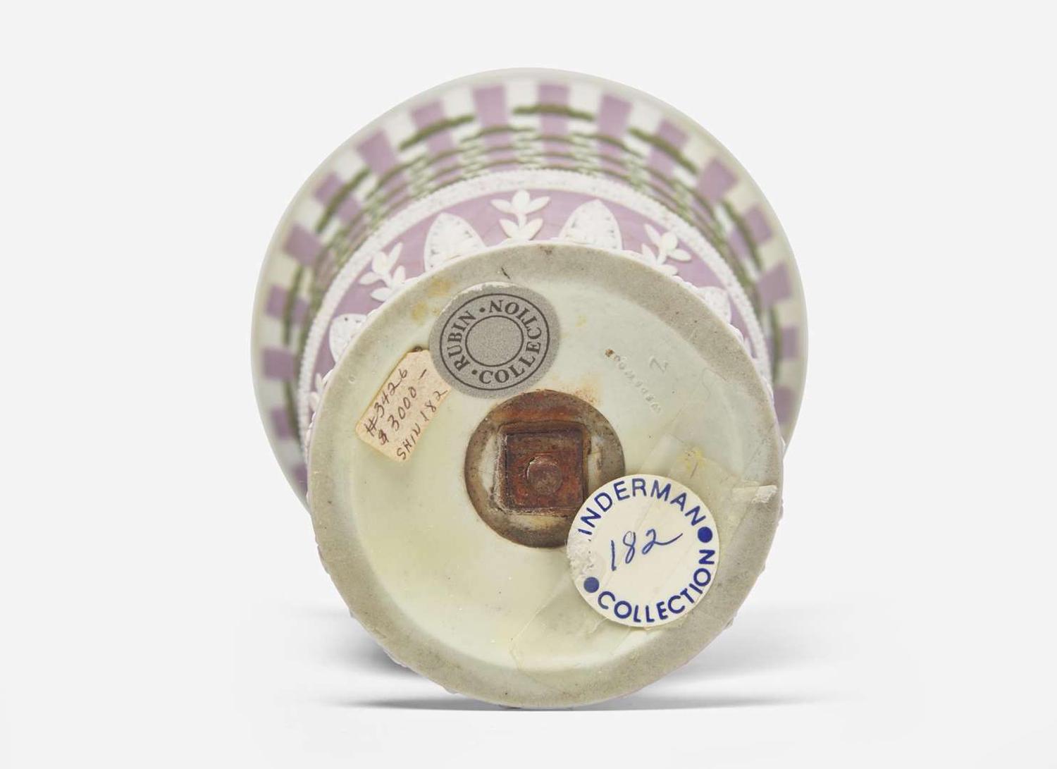A Wedgwood Tricolor Strap Ware Jasperware Vase, UK, circa 1790