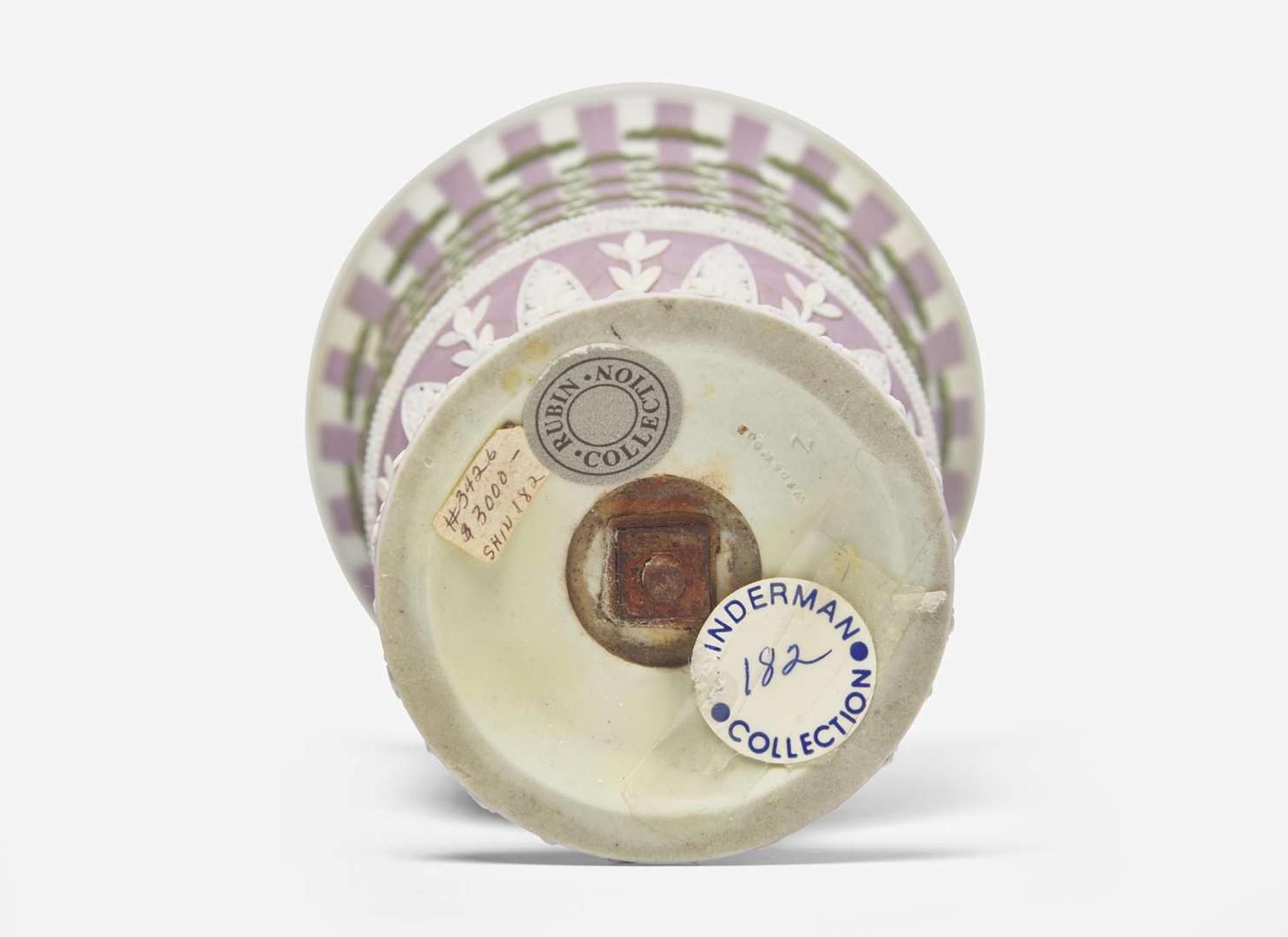 A Wedgwood Tricolor Strap Ware Jasperware Vase, UK, circa 1790