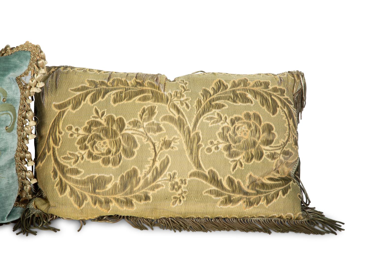 Five Decorative Jeweled Silk and Velvet Pillows — 20th Century