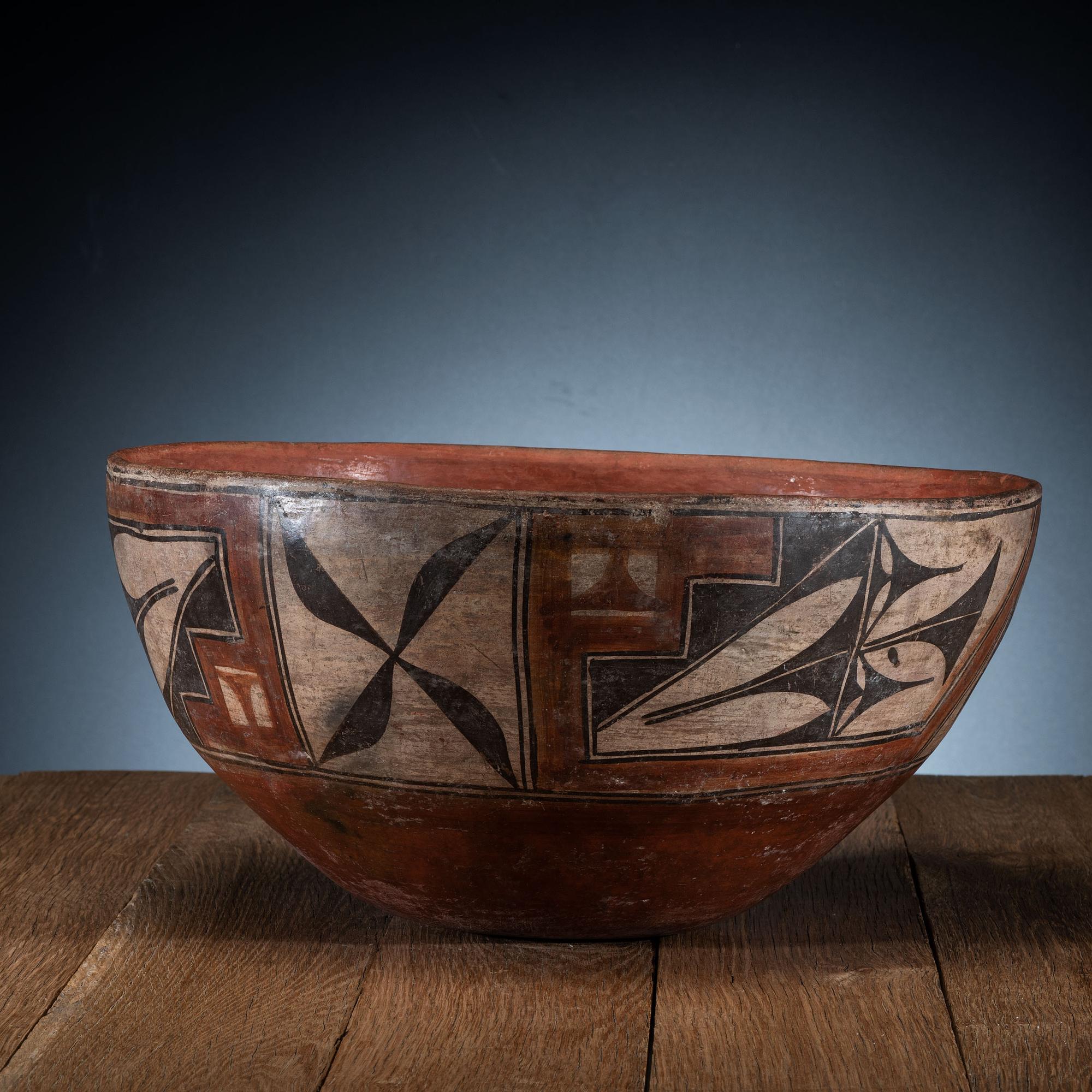 Large Zia Polychrome Dough Bowl