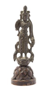 A Chinese Bronze Figure of Guanyin TANG DYNASTY Height 6 3/4 inches. — TANG DYNASTY