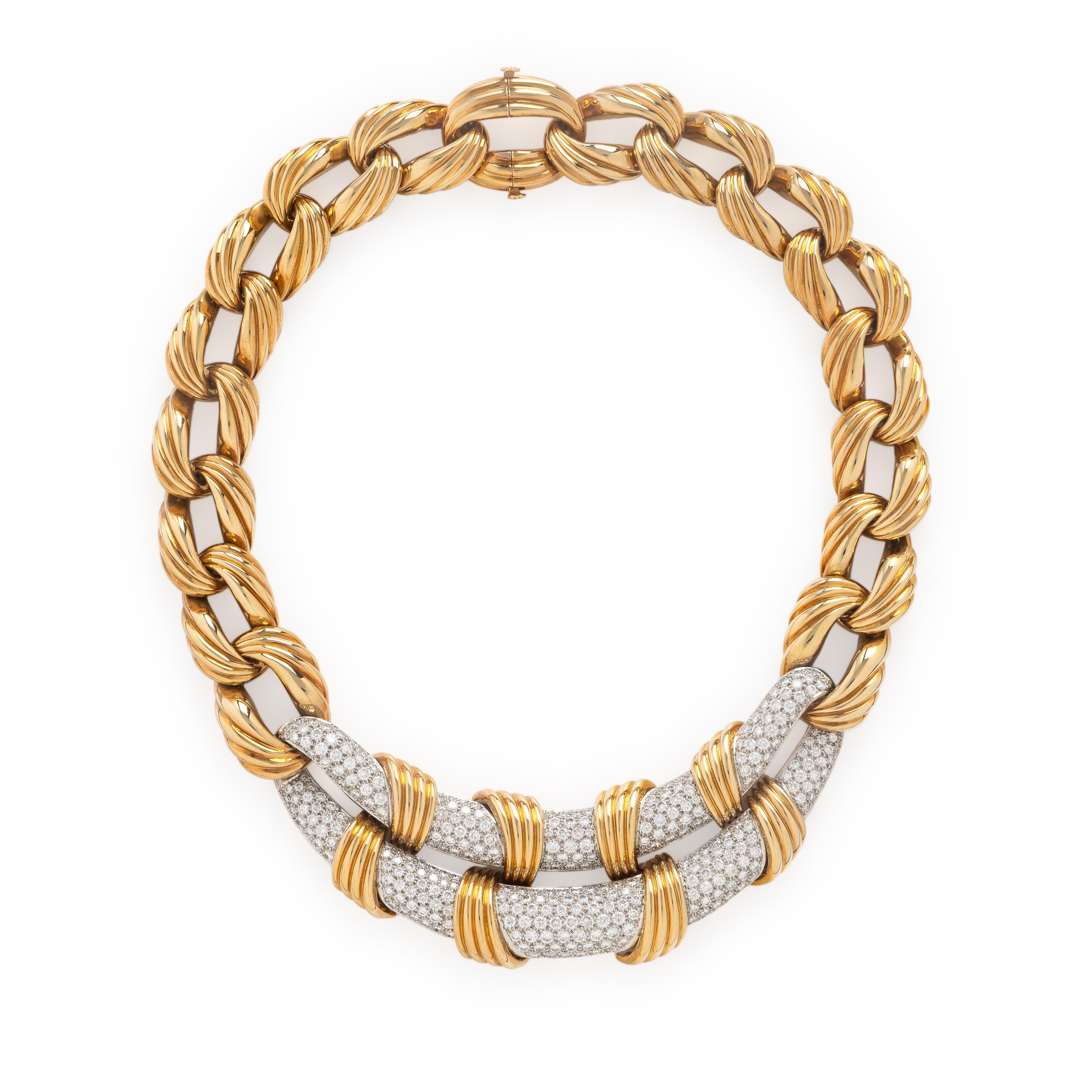 Bicolor Gold and Diamond Necklace