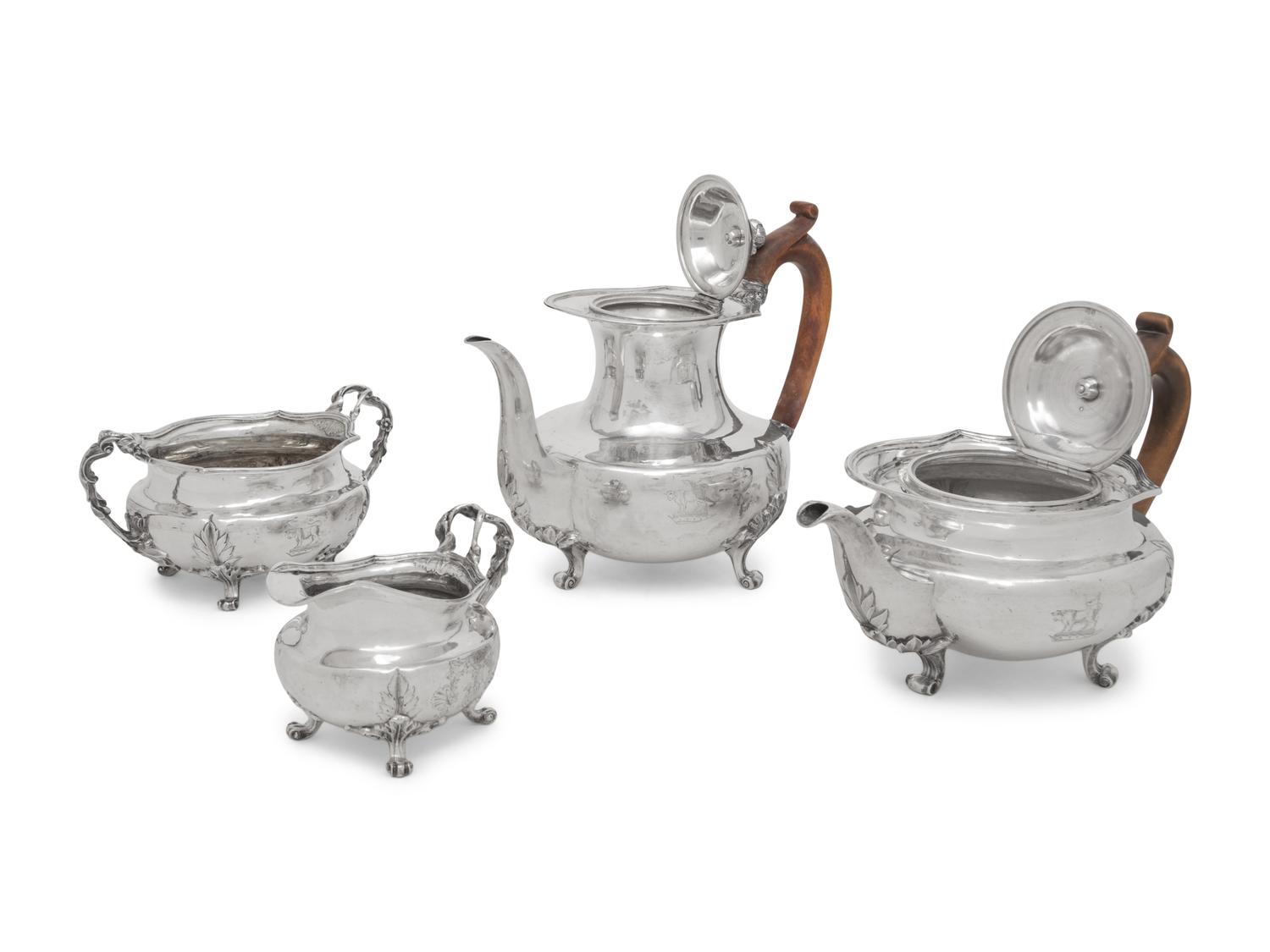 A George IV Assembled Four-Piece Tea and Coffee Service