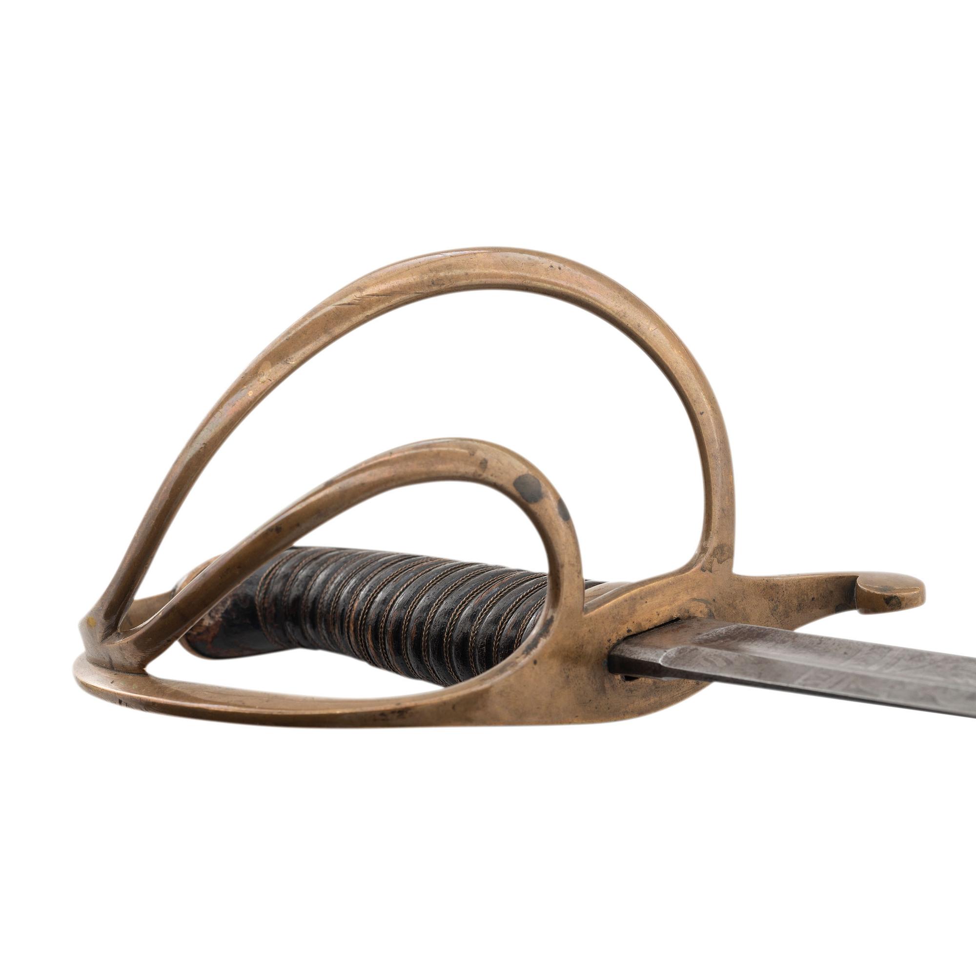 Germanic Chevaulegers Style Saber with Scabbard Inscribed to 1st Lt. O.P. Furgason 27th Indiana Infantry