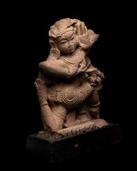 An Indian Sandstone Carving of a Female Deity