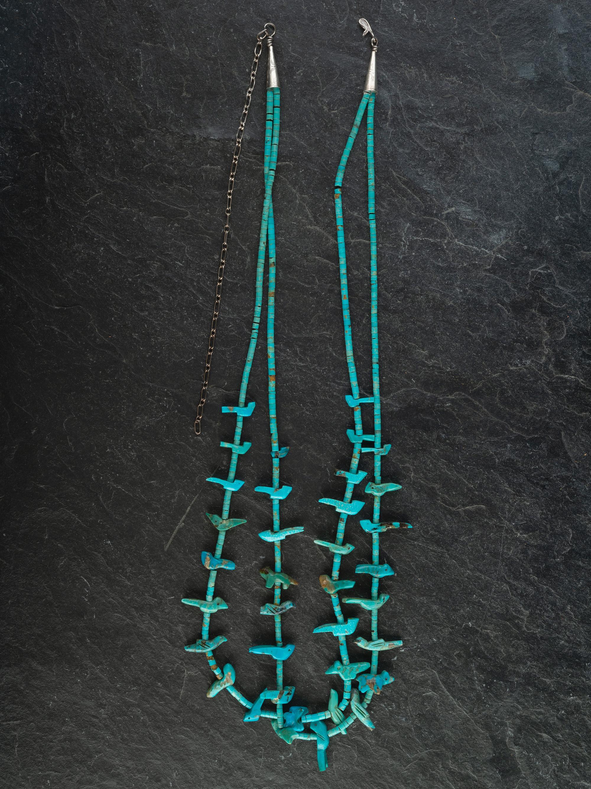 Zuni Double-strand Turquoise Fetish Necklace