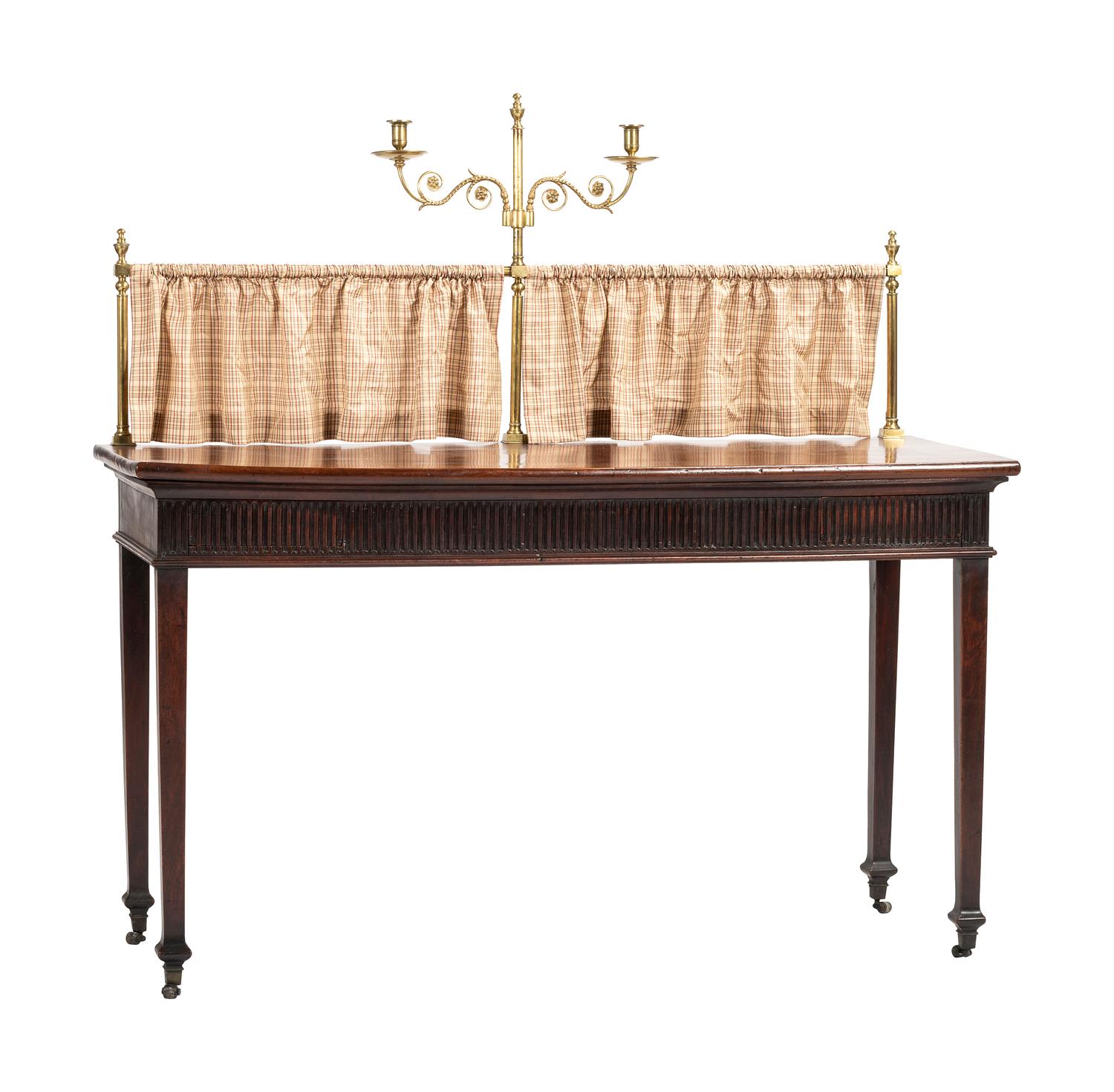 A Mahogany George III-Style Sideboard with Brass Gallery Rail