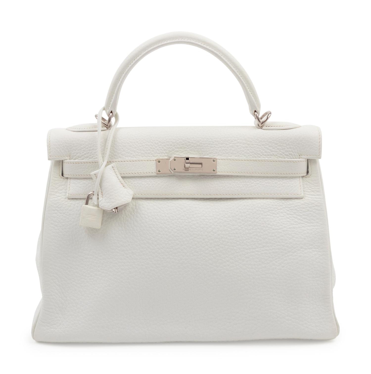 Hermès White Leather 32cm Kelly Bag, 2004