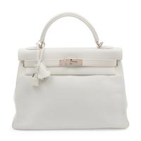 Hermès White Leather 32cm Kelly Bag, 2004