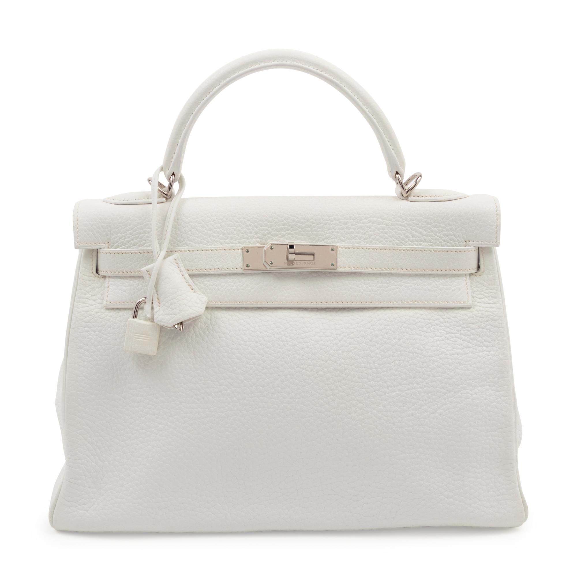 Hermès White Leather 32cm Kelly Bag, 2004