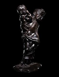 Two Japanese Bronze Figural Groups