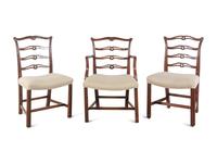 A Set of Twelve George III Style Mahogany Dining Chairs