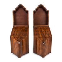 A Pair of George III Figured Mahogany Knife Boxes