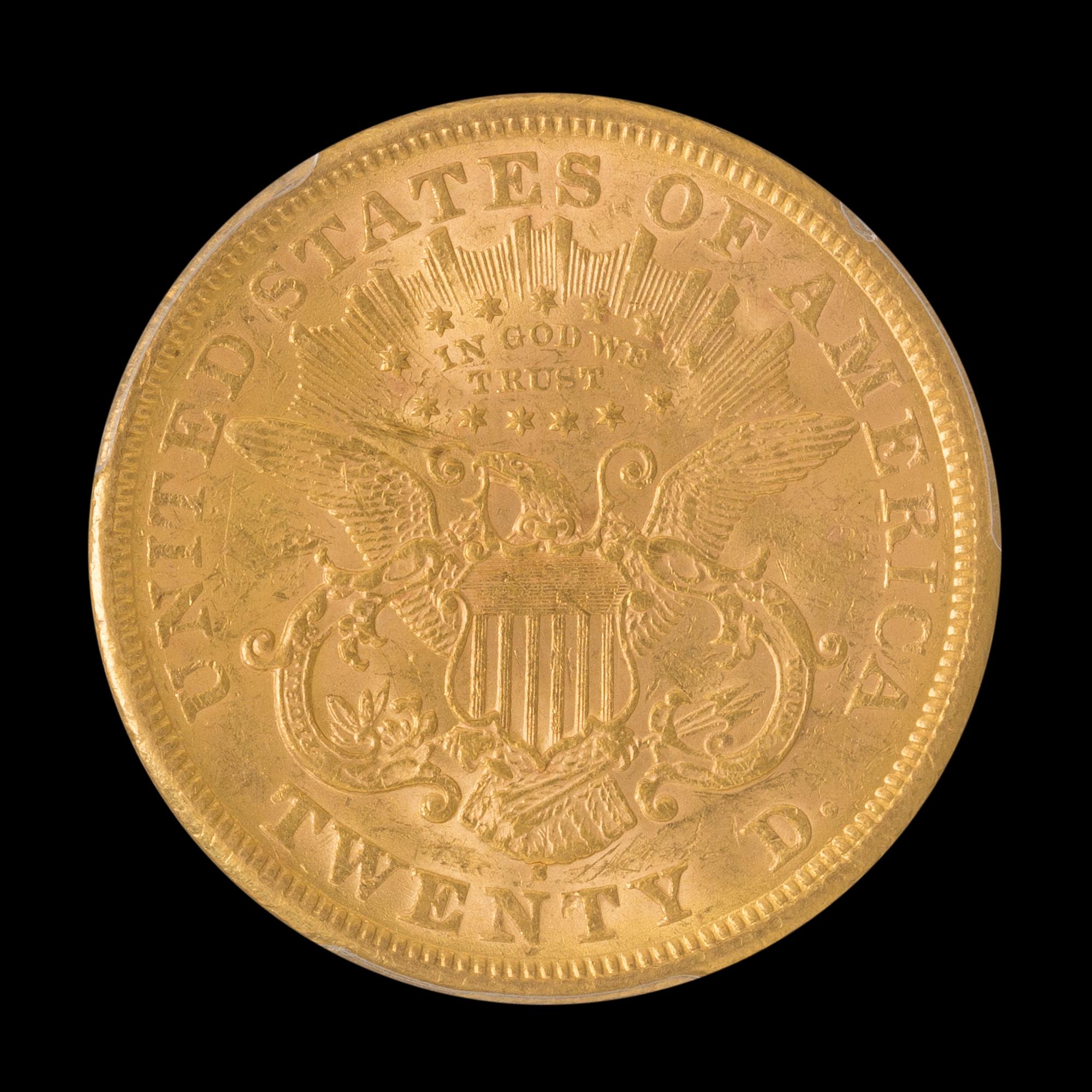 A United States 1869-S Liberty Head $20 Gold Coin