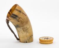 A Handled Horn Cup Height of cup 6 3/4 inches.