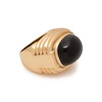 YELLOW GOLD AND ONYX RING