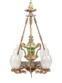 A Continental Gilt Bronze and Glass Chandelier