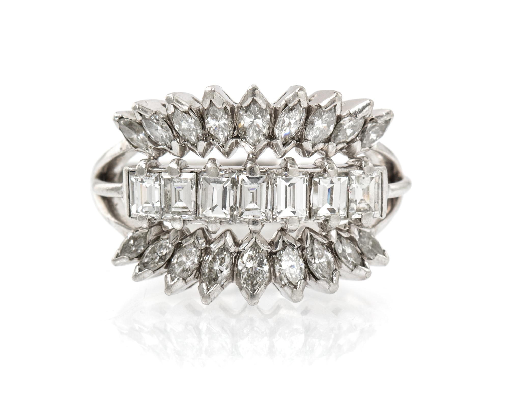 A Platinum and Diamond Ring, 5.90 dwts.