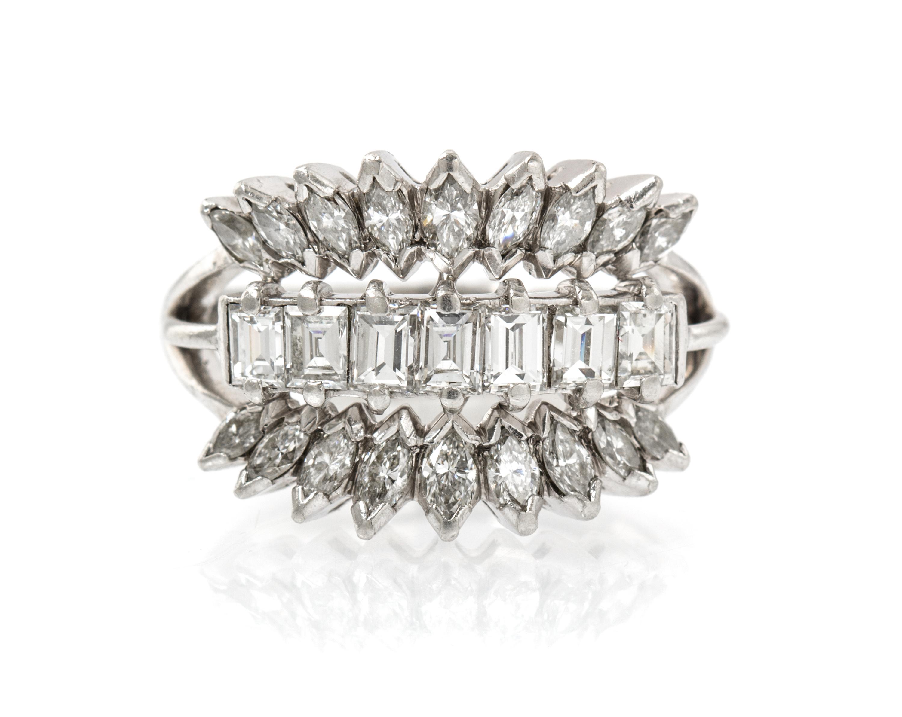 A Platinum and Diamond Ring, 5.90 dwts.