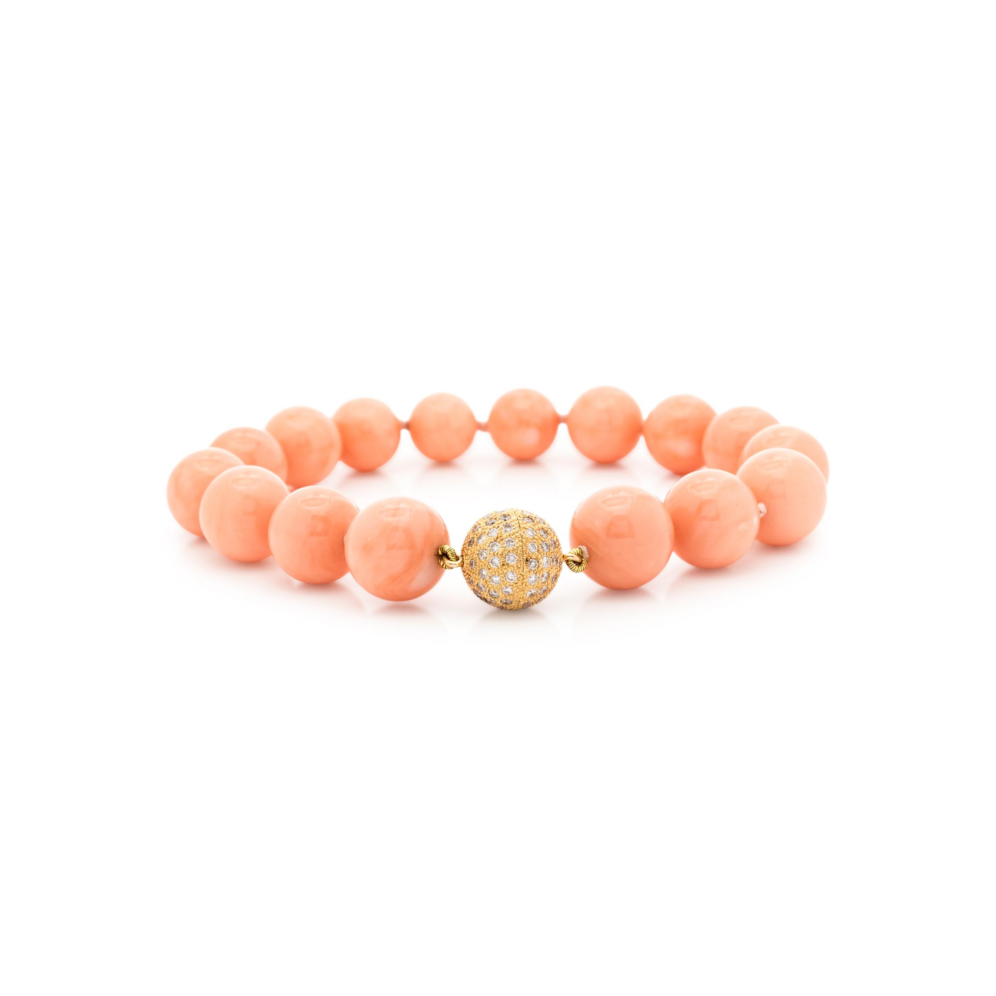 CORAL AND DIAMOND SET