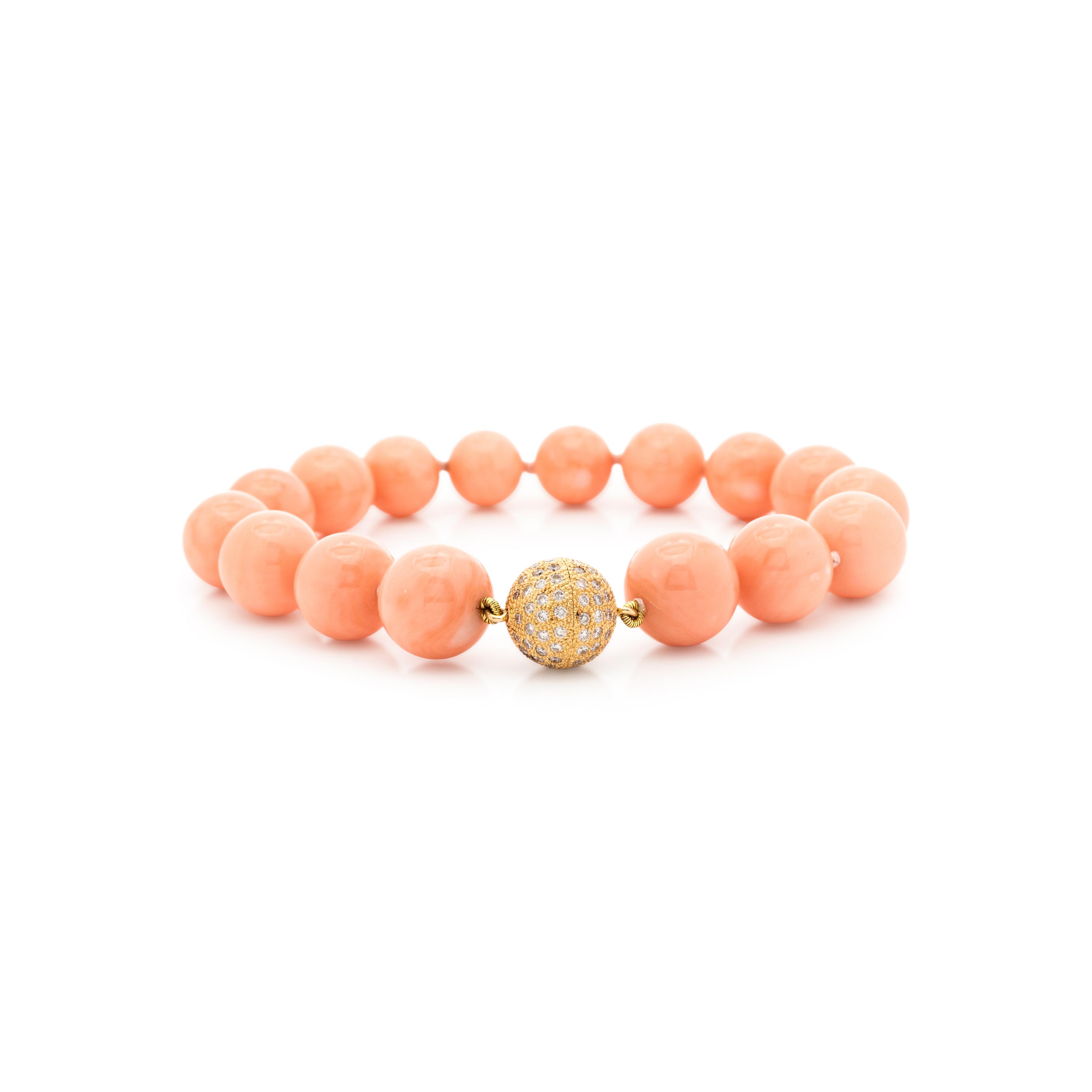CORAL AND DIAMOND SET