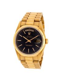 ROLEX, 18K YELLOW GOLD REF. 18238 OYSTER PERPETUAL DAY-DATE 'PRESIDENT' WRISTWATCH, CIRCA 1995