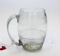 An American Barrel-Shaped Glass Mug Height 5 1/2 inches. — LATE 18TH CENTURY