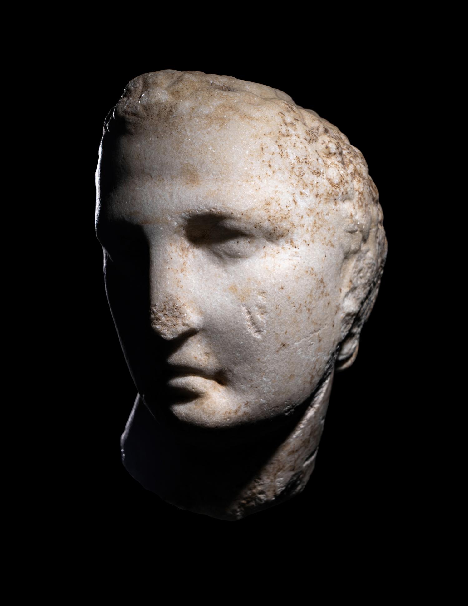 A Greek Marble Portrait Head of a Ruler