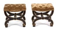 A Pair of Regency Style X-Form Tabourets Height 18 inches. — 20TH CENTURY